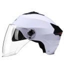 Capacete de motocicleta com luz LED ABS PC Dupla viseira Iluminação recarregável Circunferência da cabeça 54–59 cm Para moped, trotinete 2