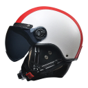 Capacete de motocicleta retro com viseira basculante 55–62 cm casca em ABS forro intercambiável de inverno e verão capacete estiloso 3