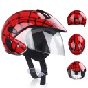 Capacete de motociclismo infantil articulado para crianças 3–9 anos 48–53 cm Com viseira solar ABS Vermelho com padrão de teia de aranha Equipamento de segurança 2