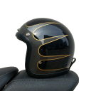 Capacete retro de fibra de vidro para moto Capacete leve de estilo vintage Capacete de proteção para motocicleta Capacete aberto com acolchoamento interior 7