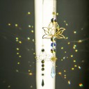 Capcană de soare suspendată 43 cm cu cristale și floare de lotus, reflexie curcubeu, decorațiune pentru fereastră, stil meditativ Feng Shui 5