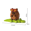 Capibara con coccodrillo 15,6 x 8 x 9,6 cm Micro costruzione di animali Modello di mattoncini per bambini e adulti Divertimento creativo e regalo 4