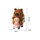 Capibara pe scuter 6 x 9 x 10,2 cm Micro set de construcție cu animale Model din cărămizi pentru copii și adulți Set creativ și cadou original 2