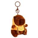 Capivara de peluche chaveiro Mochila ou mala Talisman macio e adorável em pelúcia com capuz Acessório de presente para amantes de animais 5