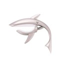 Capodastru de chitară în formă de rechin 11x10,8 cm, aliaj de zinc, galvanizat, culori neutre, cu geantă de depozitare pentru chitară acustică și electrică 6