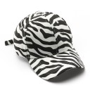 Cappellino da donna con motivo zebra Cappellino da baseball in cotone con visiera curva Fori di ventilazione Cinturino sul retro 7
