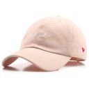 Cappellino da donna con ricamo in corsivo e cuoricino Cappello da baseball in cotone con cinturino regolabile Circonferenza testa 55 a 60 cm 4