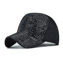Cappellino da donna con strass su tutta la parte anteriore e sul visiera Cappello di cotone scintillante con parti posteriori in tessuto 1