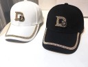 Cappellino da donna con strass sul bordo della visiera Applicazione metallica con strass sulla parte anteriore Cappellino in cotone 6