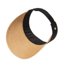 Cappello a visiera pieghevole in paglia per donne 56–58 cm Cappello estivo arrotolabile con protezione UV Visiera larga Parte superiore vuota Da viaggio Traspirante 8