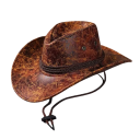 Cappello da cowboy 56–58 cm Pelle sintetica Visiera larga Filo decorativo e cordino sotto il mento Accessorio western elegante per feste 3