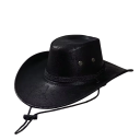 Cappello da cowboy 56–58 cm Pelle sintetica Visiera larga Filo decorativo e cordino sotto il mento Accessorio western elegante per feste e carnevali 1