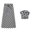 Cappello da cuoco e grembiule a motivo a quadri in poliestere abbigliamento da lavoro per la cucina per cucinare gastronomia con tasca e legatura 1