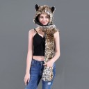 Cappello da donna a forma di animale con orecchie e lunghe punte Zampe alle estremità come tasche per le mani Pelliccia sintetica Universale 7