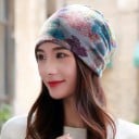 Cappello da donna cadente con motivo floreale Nodo arricciato sul retro in stile turbante In cotone Per primavera e autunno Per la città 7
