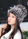 Cappello da donna in pelliccia di coniglio J776 7