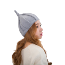 Cappello da donna invernale a punta lavorato a maglia 22×33 cm 100% acrilico Cappello a spirale monocolore con motivo floreale Cappello morbido elastico caldo 11 colori 2