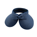 Cappello da sole estivo pieghevole in paglia per donna 54–58 cm Visiera larga con fiocco Protezione UV Cappello da spiaggia Senza parte superiore Primavera Estate Adulto 17