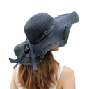 Cappello da spiaggia estivo in paglia per donne 54–58 cm Ampia visiera Protezione UV Circonferenza regolabile Accessorio di moda per vacanze e uso all'aperto 2