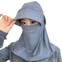 Cappello e copertura per il collo da donna con visiera e copertura del viso in poliestere protezione solare per sport e attività all'aperto 4