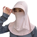 Cappello e copertura per il collo da donna con visiera e copertura del viso in poliestere protezione solare per sport e attività all'aperto 5