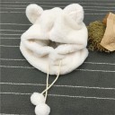 Cappello e scaldacollo in peluche invernale per bambini J868 7