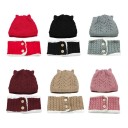 Cappello e scaldacollo lavorati a maglia per bambini con orecchie 1