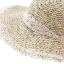 Cappello estivo da donna in paglia 30 x 10 x 8 cm con pizzo Leggero cappello da spiaggia traspirante contro il sole Elegante accessorio estivo 2