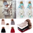 Cappello in maglia per bambini con pompon J857 4