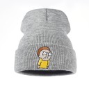 Cappello invernale grigio con stampa 2