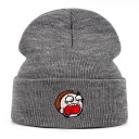 Cappello invernale grigio con stampa 3