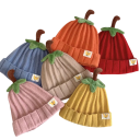 Cappello invernale lavorato a maglia per bambini a forma di zucca Circonferenza 42–50 cm 6 mesi–3 anni Cappellino in acrilico con picciolo 1