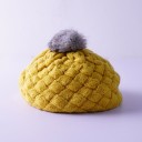 Cappello invernale lavorato a maglia per bambini con pompon J2473 8
