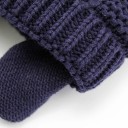 Cappello invernale per bambini con orecchie e pompon 19 × 18 cm 0–12 mesi Cotone acrilico Cappello con legatura sotto il collo Cappellino 4