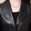 Cappotto in pelle da donna P1907 3