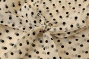 Cappotto leggero da donna a pois Tessuto trasparente in poliestere e cotone Cintura legata in vita Colletto a revers Maniche lunghe Beige con pois 3