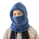 Capucha de felpa caliente con cordón circunferencia de cabeza 56–59 cm Capucha de invierno de poliéster Protección de cabeza, cuello y cara contra el frío 3