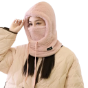 Capucha de felpa caliente con cordón circunferencia de cabeza 56–59 cm Capucha de invierno de poliéster Protección de cabeza, cuello y cara 4