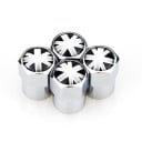 Capuchons décoratifs pour valves de pneus avec motif du drapeau britannique Corps en aluminium Forme hexagonale Finition métallique brillante 1