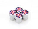 Capuchons décoratifs pour valves de pneus avec motif du drapeau britannique Corps en aluminium Forme hexagonale Finition métallique brillante 2
