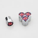 Capuchons décoratifs pour valves de pneus avec motif du drapeau britannique Corps en aluminium Forme hexagonale Finition métallique brillante 5