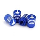 Capuchons en aluminium pour valves de pneus 4 pcs Avec motif du majeur levé Surface striée avec rainures Dimensions 1,6 x 1,1 cm 3