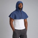 Capuz de soldador com proteção para o pescoço e ombros Lavável e reutilizável Respirável Azul de ganga Para soldadura e desbaste na oficina 2