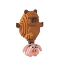 Capybara avec un cochon 9,2 x 6,8 x 14 cm Blocs de construction micro Modèle animal en briques Kit de construction créatif pour enfants et adultes 4