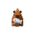 Capybara Model with Fish 6 x 7.9 x 9 cm from the Micro Building Block Series Animal Mini Building Set for Children Aged 8 and Above and Adults 2