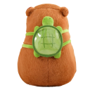 Capybara-Plüschtier mit abnehmbarem Schildkröten-Rucksack, sitzendes Capybara-Plüschtier, gefülltes Plüschtier für Kinder, niedliche Tierdekoration, 23 cm 4