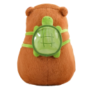 Capybara plyschleksak med avtagbar sköldpaddaryggsäck Sittande Capybara plysch leksak för barn Söt djurdekoration 25 cm 2