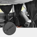 Car Blackout Curtains Set of 4 Universal Opaque Window Curtains Privacy Protection Easy Installation 2