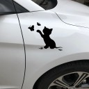 Car Sticker Cat and Butterflies 4