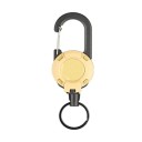 Carabina com cordão retrátil Carretel com cabo de aço 12,3 x 4 cm 60 cm Pendurador retrátil resistente Fixação segura de utensílios Carabina prática para chaves, ferramentas e acessórios 1